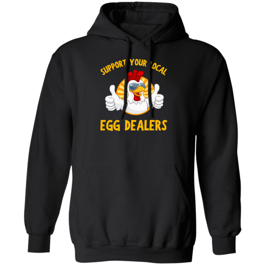 Chicken Gift, Support Your Local Egg Dealers, Retro Chicken Gift, Best Chicken Gift Pullover Hoodie