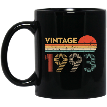 Birthday Gift Vintage Classic Born In 1993 Gifts Black Mug