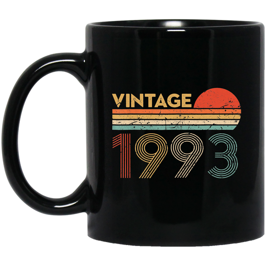 Birthday Gift Vintage Classic Born In 1993 Gifts Black Mug