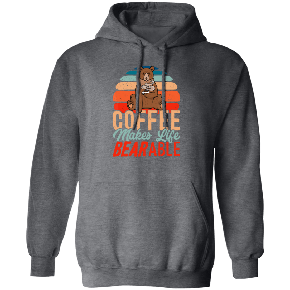 Coffee Makes Life Bearable, Retro Coffee And Bear Vintage Gift