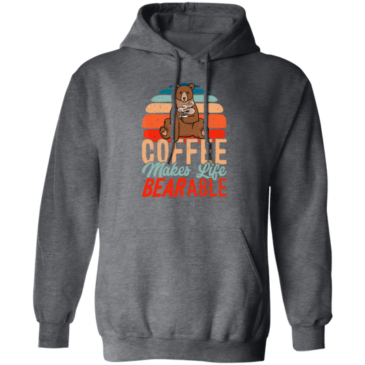 Coffee Makes Life Bearable, Retro Coffee And Bear Vintage Gift