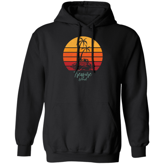 Beautiful Motive In Retro Style Treasure Island - Sunset Vintage Style Pullover Hoodie