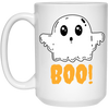 Ghost Boo Halloween, Horror Funny Saying, Love Halloween White Mug