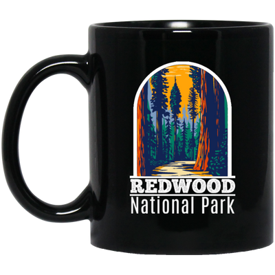 National Park Gift, Redwood Park Gift, Retro Redwood, Love National Parks Black Mug