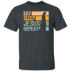 Love Jesus Eat Sleep Jesus Repeat God Faith Christian Retro Gift