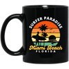 Miami Beach Lover, Surfer Paradise Retro Style, Miami Beach Florida Black Mug