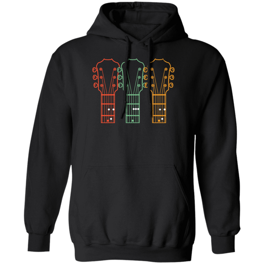 Retro Guitar Dad, Dad Guitar Chords Pullover Hoodie