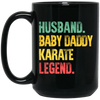 Retro Husband Baby Daddy Karate Legend Dad Black Mug