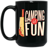 A Bloody Knife Saying Camping Is Fun Funny And Sacrastic Camper Outdoor Black Mug