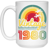 Love 1980 Gift, Retro 1980 Gift, Vintage 1980 Gift, 1980 Birthday Gift, Hawaii Lover Gift White Mug