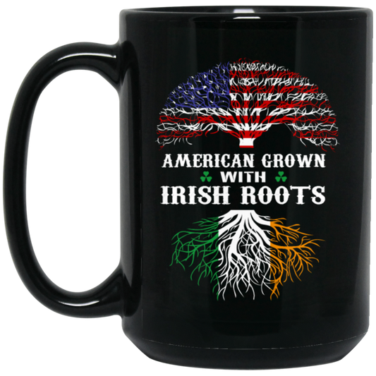 Love Patrick Day American Grown With Irish Roots American Flag