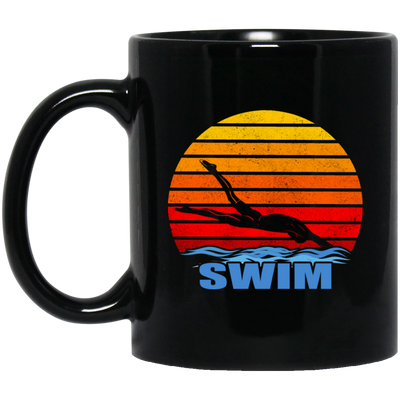 Vintage Swim, Best Swim Ever, Love Swimming, Life Is Swim, Swimmer Black Mug