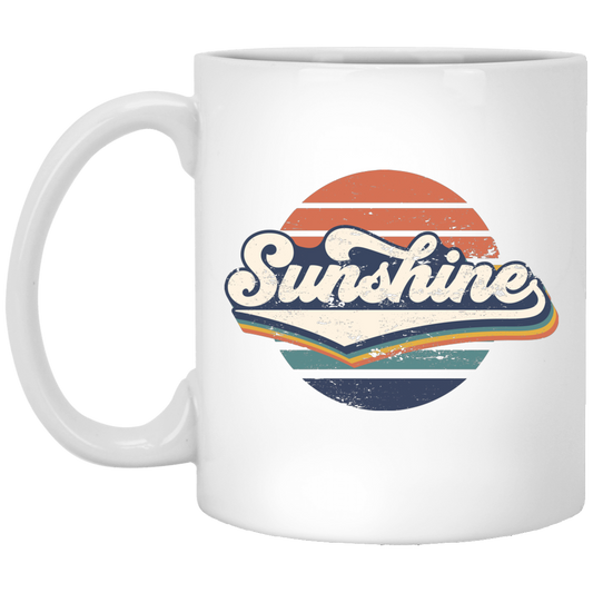 Retro Sunshine, Love Sunshine Gift, Sunshine Vintage, Sunshine Love Gift White Mug