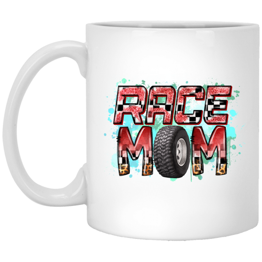 Love Race Mom, Best Gift For Race Mom, Racing Mom, Love Momma Gift White Mug