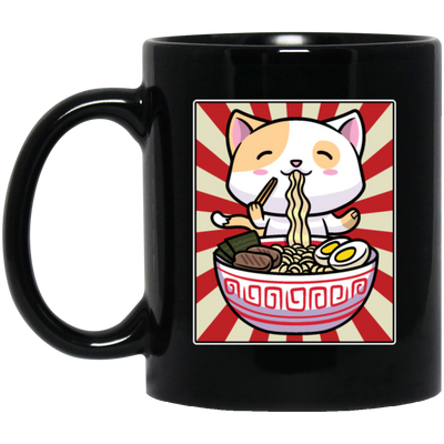 Kawaii Cat Love Ramen Japanese Noodle Lover Cartoon Cat