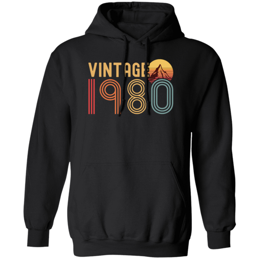 Vintage 1980 Retro Birthday Gift Pullover Hoodie