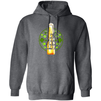 Shamrocks For St Patrick, Stylized Beer Bottles And Shamrock Gift Pullover Hoodie