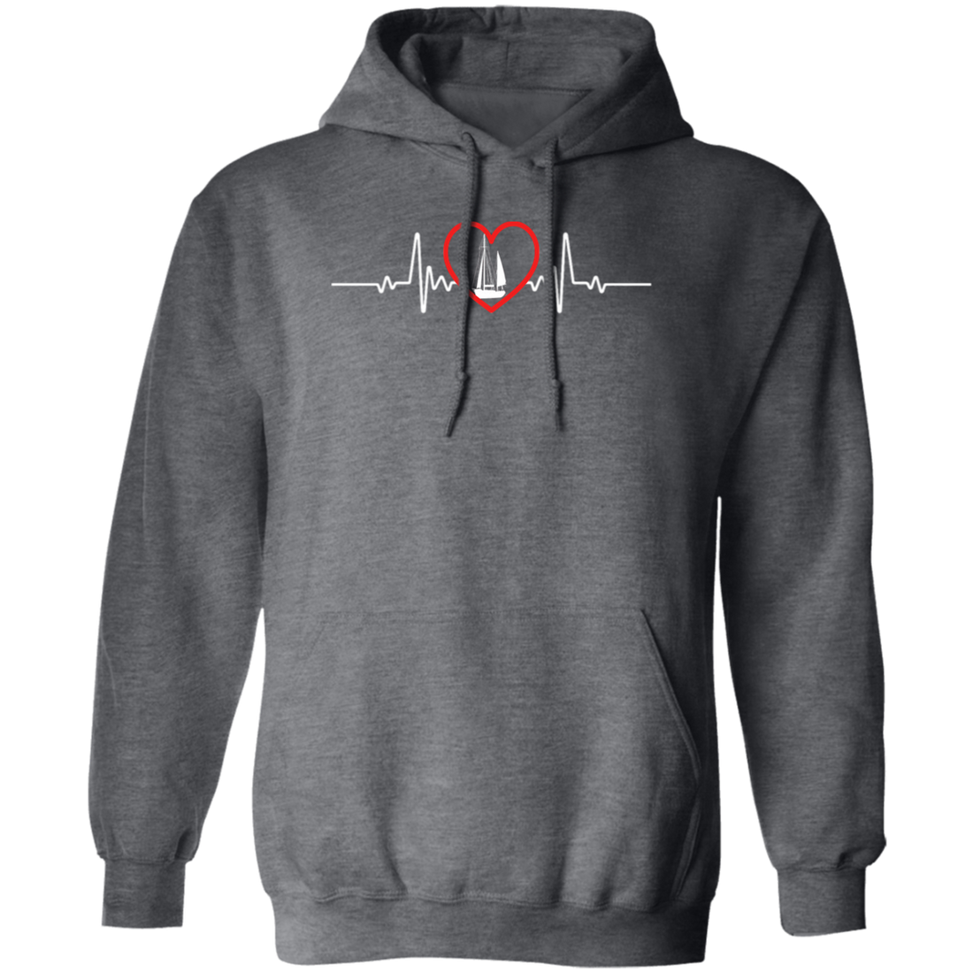 Love Sailing Boat Heartbeat, Sailing Boat And Heart, Love Sailing, Heartbeat Boat Pullover Hoodie