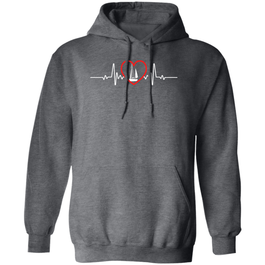 Love Sailing Boat Heartbeat, Sailing Boat And Heart, Love Sailing, Heartbeat Boat Pullover Hoodie