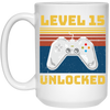 Retro 15th Birthday, Gaming Lover, Gift For Gamer 15 Years Gift White Mug