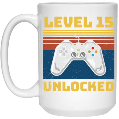 Retro 15th Birthday, Gaming Lover, Gift For Gamer 15 Years Gift White Mug