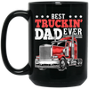 Truck Lover, Best Truckin Dad Ever, Love Truckin In Vintage, Dad Gift Black Mug