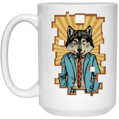 Wolf Hipster Animal Retro Wolf Herd Vintage Cool White Mug