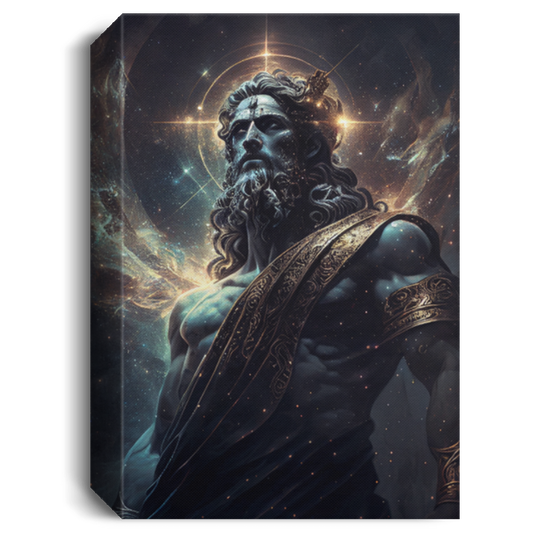 The Primordial Darkness Embodying A Greek God-The Black God Canvas