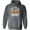 Retro Car Parts, Easily Distracted By Car Parts And Tools, Funny Tool Lover Pullover Hoodie