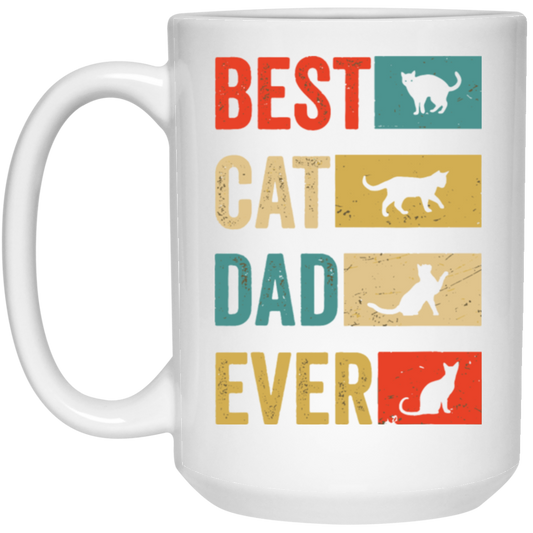 Retro Best Cat Dad Ever Cat Lovers Cat Dad