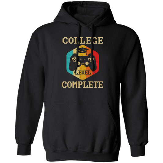 Retro College Level Complete Gamer Graduation Pullover Hoodie