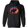 A Bison In Front Of The Sunset, Neon Style, Smooth Lines, Best Of Cow Pullover Hoodie