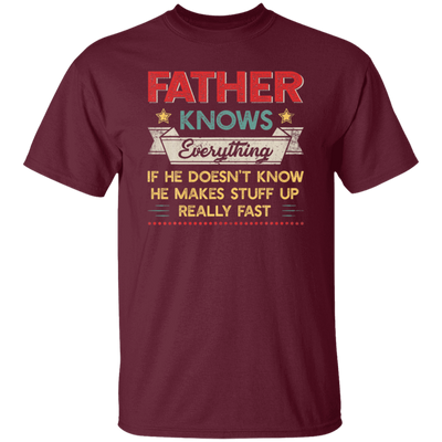 Show your Dad how much you know about him with this Vintage Father Know Everything Fathers Day Tshirt. The perfect Father's Day gift, this t-shirt features a fun, classic saying that any Dad will appreciate. Perfect for any Dad who likes to be in the know!Show your Dad how much you know about him with this Vintage Father Know Everything Fathers Day Tshirt. The perfect Father's Day gift, this t-shirt features a fun, classic saying that any Dad will appreciate. Perfect for any Dad who likes to be in the know!