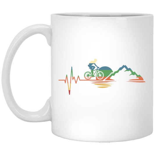 Retro Mountain Bike Heartbeat, Vintage Cycling Lover