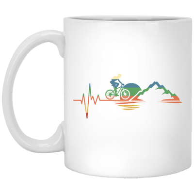 Retro Mountain Bike Heartbeat, Vintage Cycling Lover