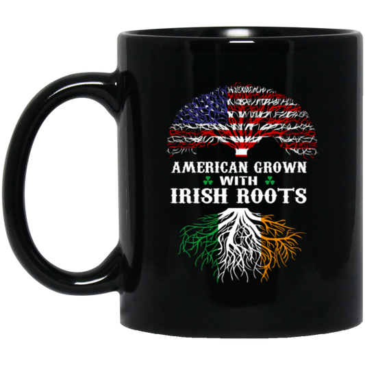 Love Patrick Day American Grown With Irish Roots American Flag