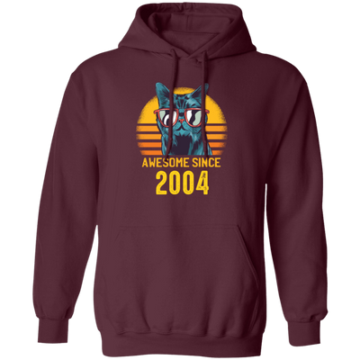 Funny Cats Awesome Since 2004 Birthday Gift Pullover Hoodie