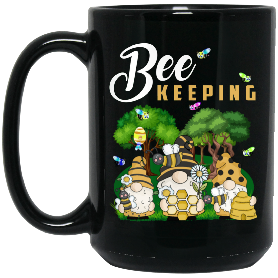 Bee Keeper Gnome, Bee Gnome, Bumble Bees, Bee Keeper Lover Gift, Best Bee Black Mug