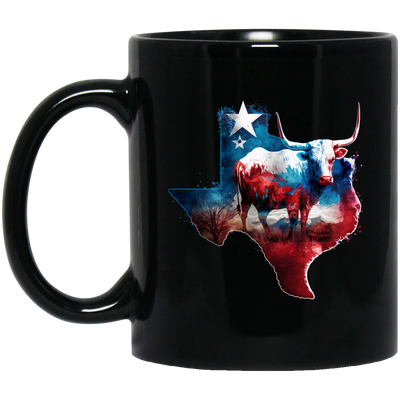 Love Texas, Cow In Texas, Best Of Texas, Best Cow Lover Gift, Texas Cow Black Mug