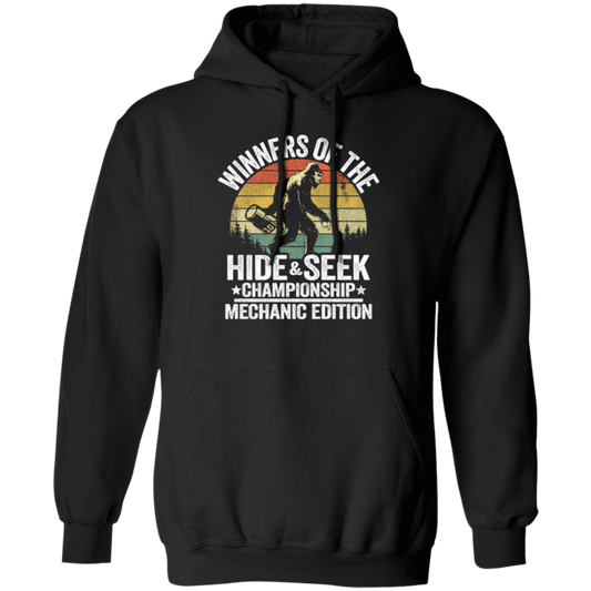 Retro Hide And Seek, Winners Of The Hide And Seek Championship Mechanic Edition Pullover Hoodie