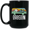 Oregon Love Gift, Outdoor Hippie, Van Nature Retro, National Park Black Mug