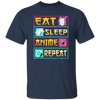 Funny Anime Eat Sleep Repeat Saying, Anime Fan Unisex T-Shirt