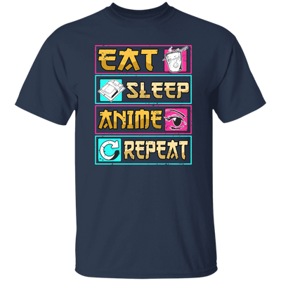 Funny Anime Eat Sleep Repeat Saying, Anime Fan Unisex T-Shirt