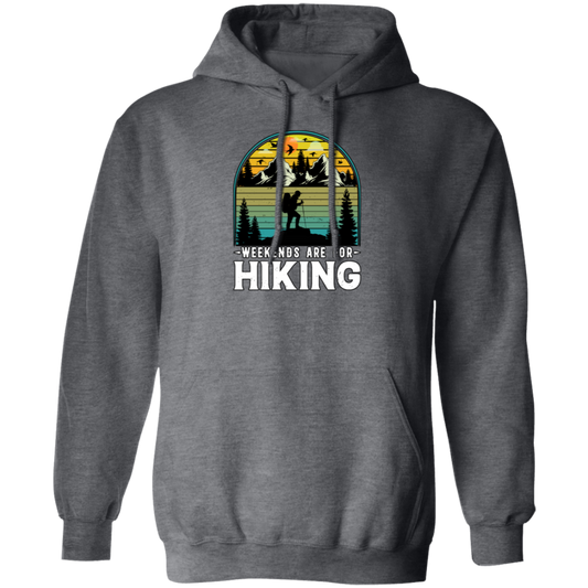 Go Hiking Gift, Weekends Are For Hiking, Retro Hiking Lover, Mountain Love Pullover Hoodie