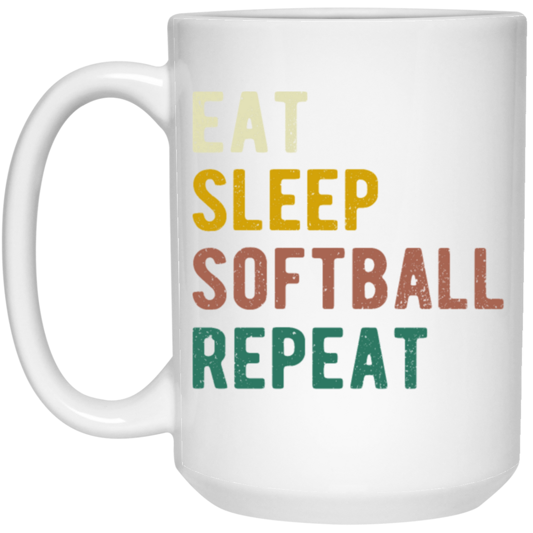 Retro Eat Sleep Softball Repeat Gift