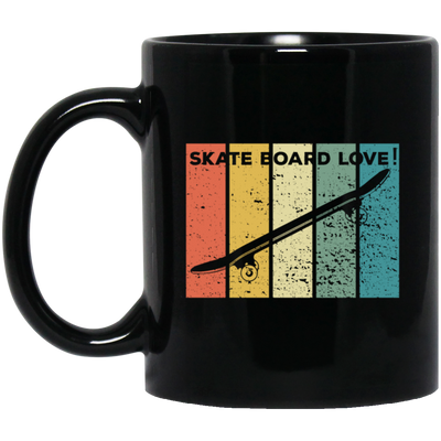 Skater Love Gift, Skateboard Lover, Retro Skate Love, Best Sport Skate Black Mug