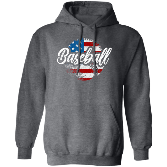 American Baseball, Love Baseball, Love American Football, American Flag In Ball Pullover Hoodie