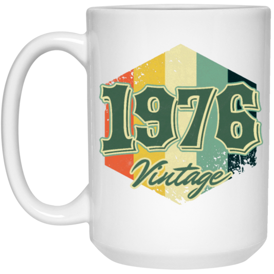 Retro 1976 Birthday Gift, Celebration 1976 Vintage, Born In 1976 White Mug