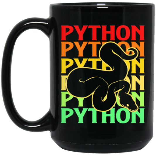 Boa Constrictor, Venom Ball, Python Snake, Reptile Colorful Snake Black Mug