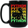 Boa Constrictor, Venom Ball, Python Snake, Reptile Colorful Snake Black Mug